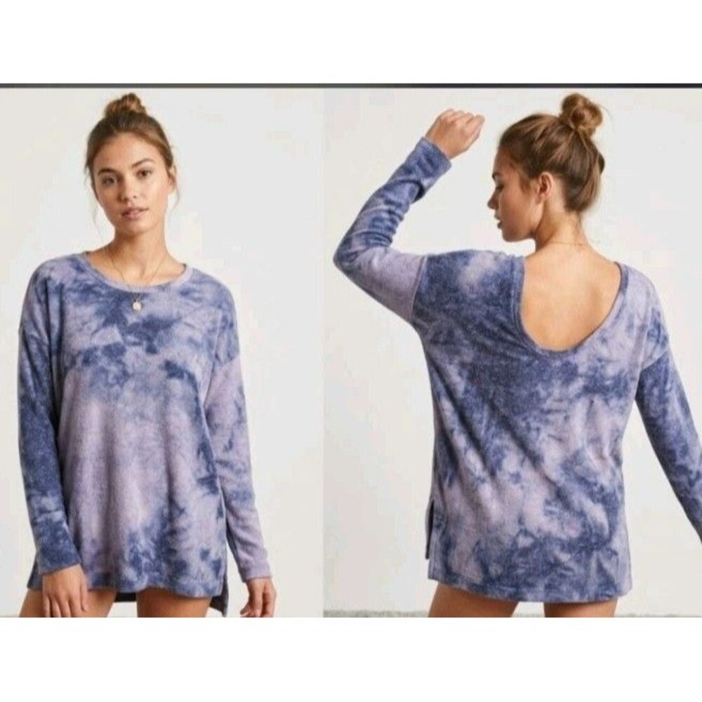 American Eagle Outfitters Soft & Sexy Blouse Size M Purple Dye Tie